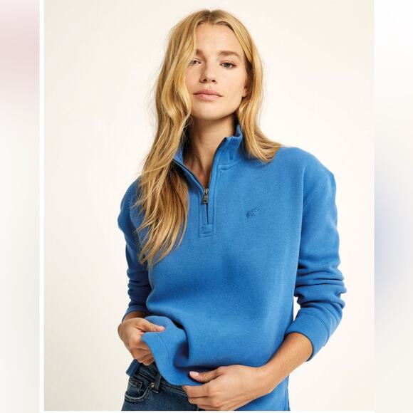 Beaufort and Blake NWT sarisbury half zip sweatshirt knit 100% cotton preppy S